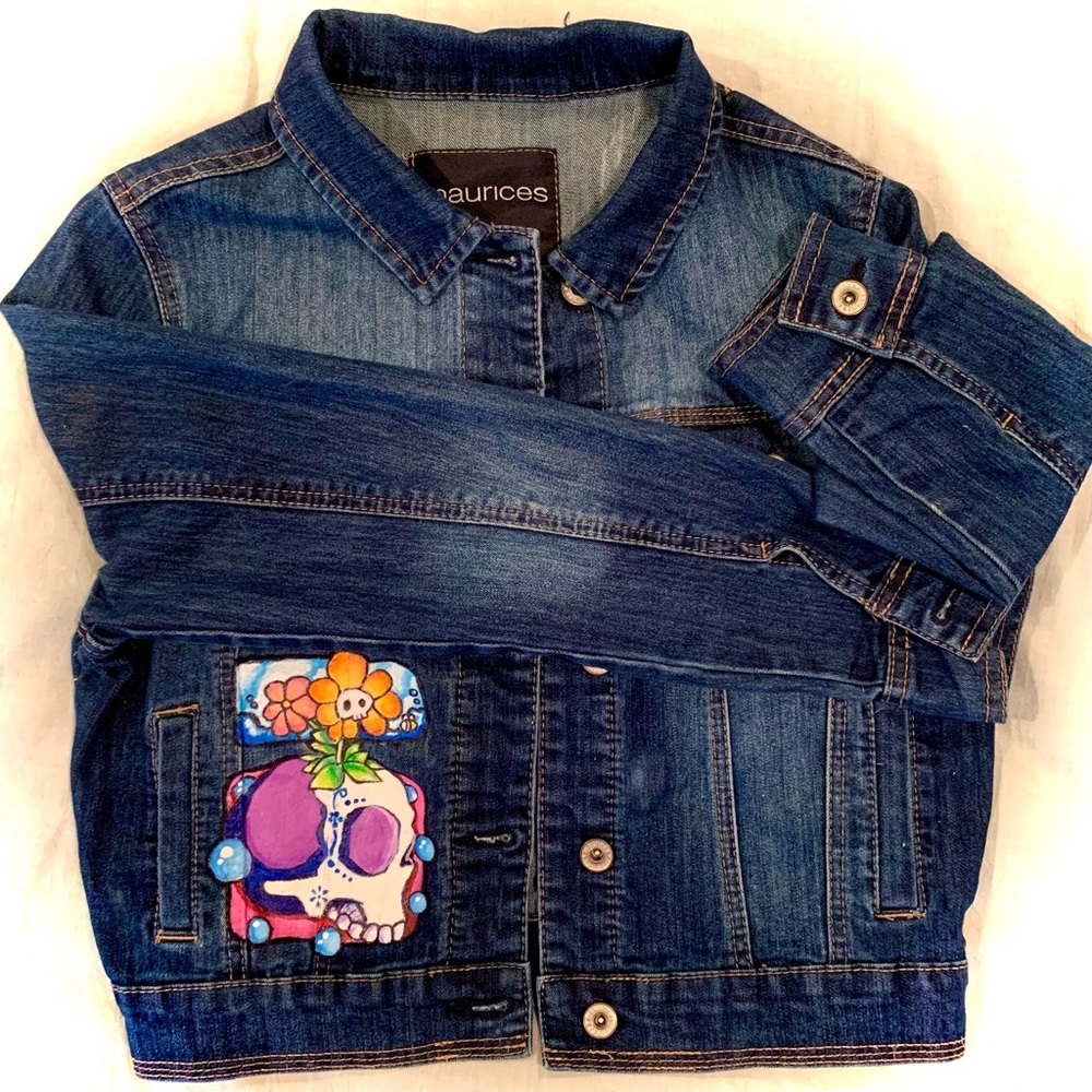 Hand painted Denim (Upcycled) - Picture 10 of 16